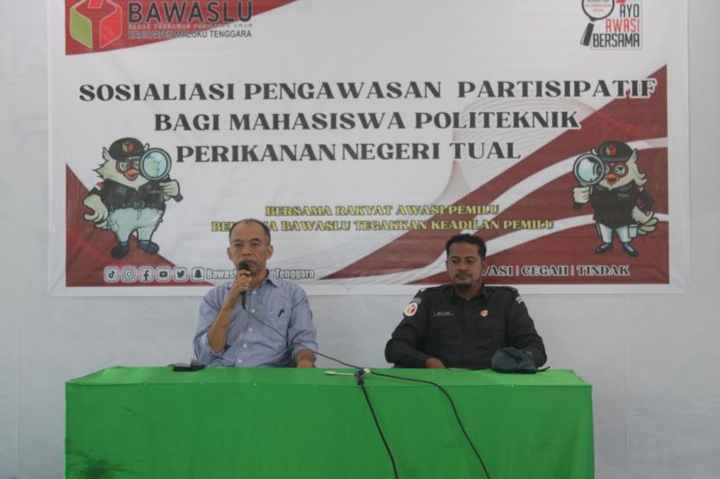 SOSIALISASI PARTISIPATIF BAWASLU MALRA, ALWI AL HAMID DORONG MAHASISWA IKUT MELAKUKAN PENGAWASAN PEMILU 2024