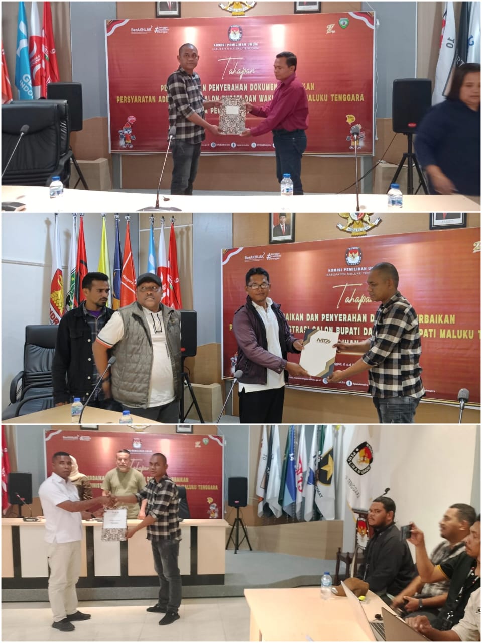 Penyerahan Dokumen Perbaikan Persyaratan Bakal Calon Bupati dan Wakil Bupati Kab. Maluku Tenggara. (Sumber foto: Humas Bawaslu Malra)