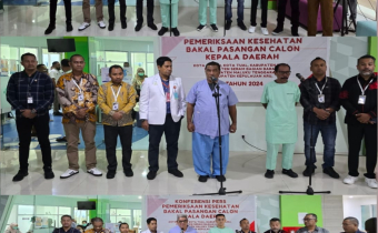 Foto Bersama Para Calon Bupati dengan Komisoner Bawaslu dan KPU Maluku Tenggara